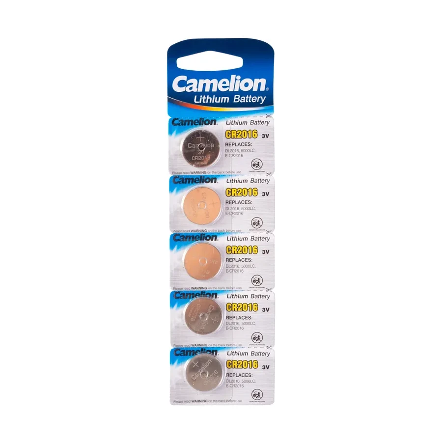 Батарейка CAMELION CR2016, Lithium, 3V, 75 mAh, 5 шт.