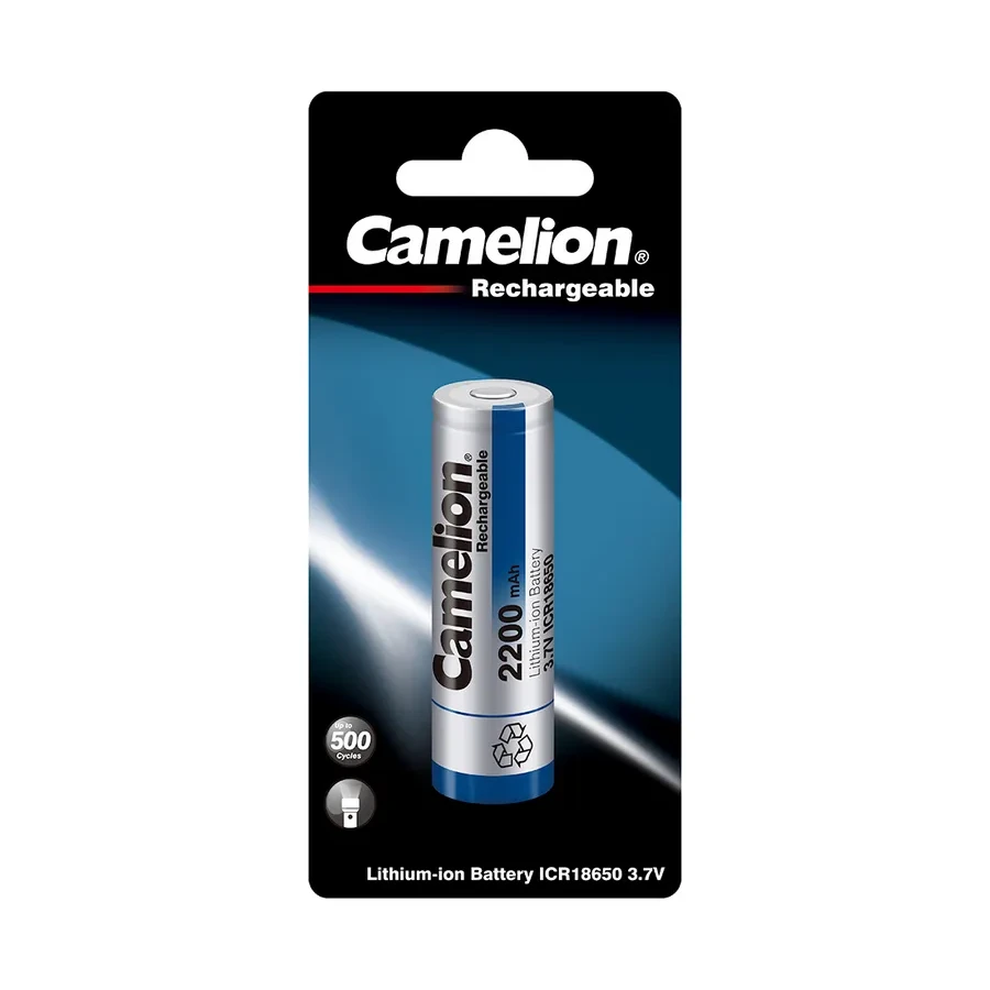 Аккумулятор CAMELION ICR18650F-22, Lithium, 3.7V, 2200 mAh