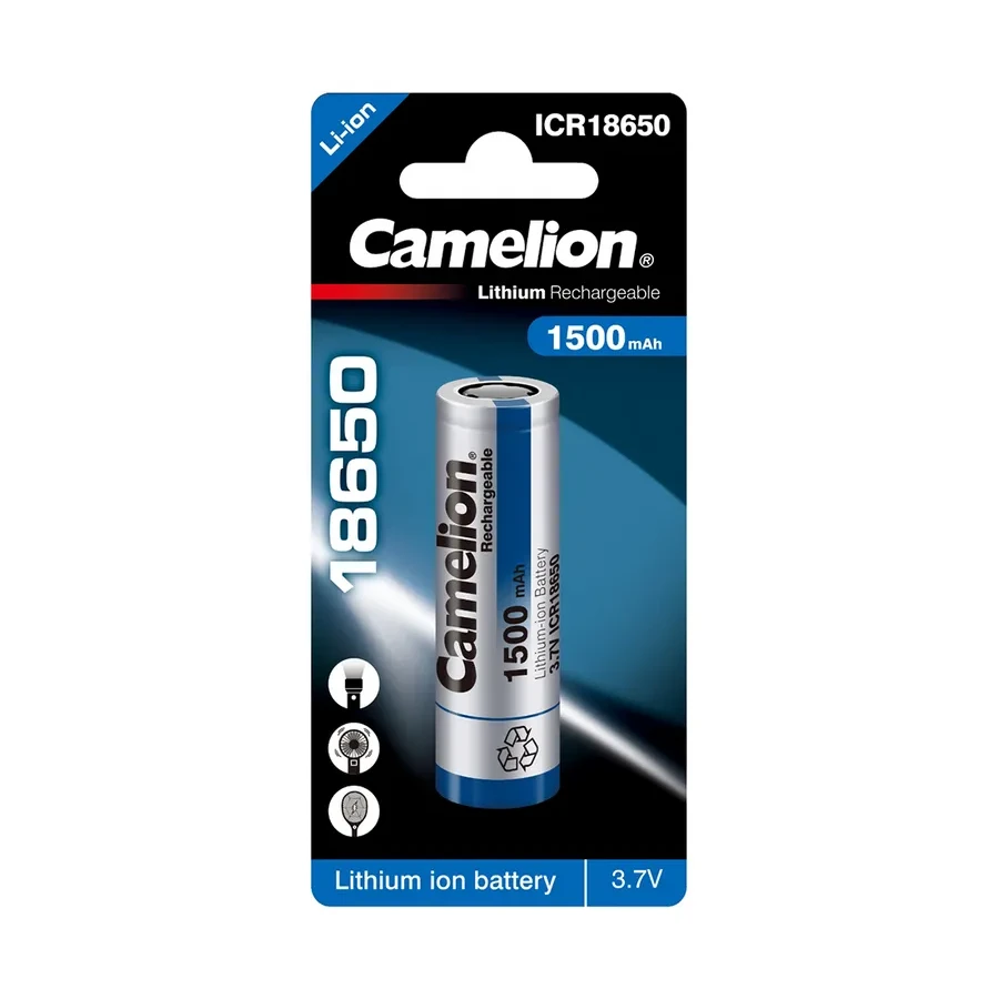 Аккумулятор CAMELION ICR18650-1500, Lithium, 3.7V, 1500 mAh