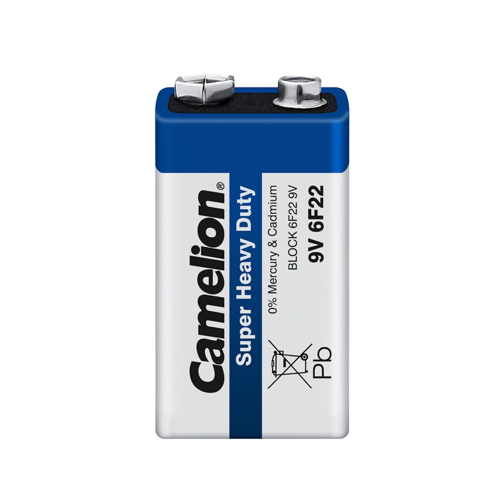 Батарейка CAMELION 6F22, Солевая, 9V, 190 mAh — 2