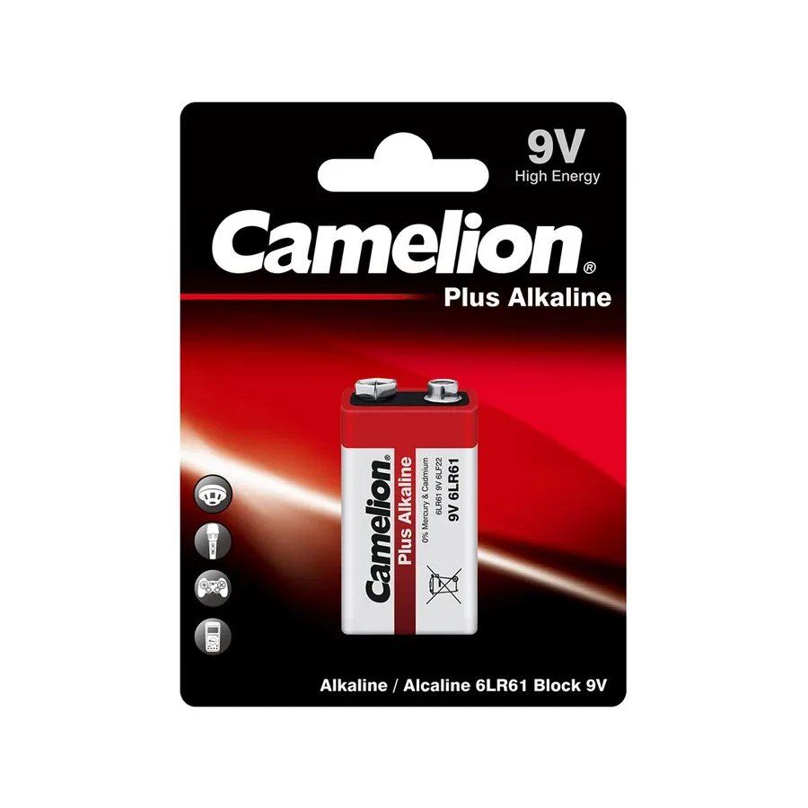 Батарейка CAMELION 6LR61, Plus Alkaline, 9V, 680 mAh — 2