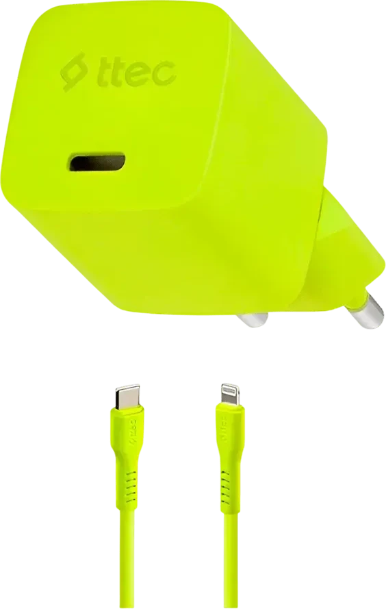 Зарядное устройство ttec SmartCharger GAN 20W, жёлтое