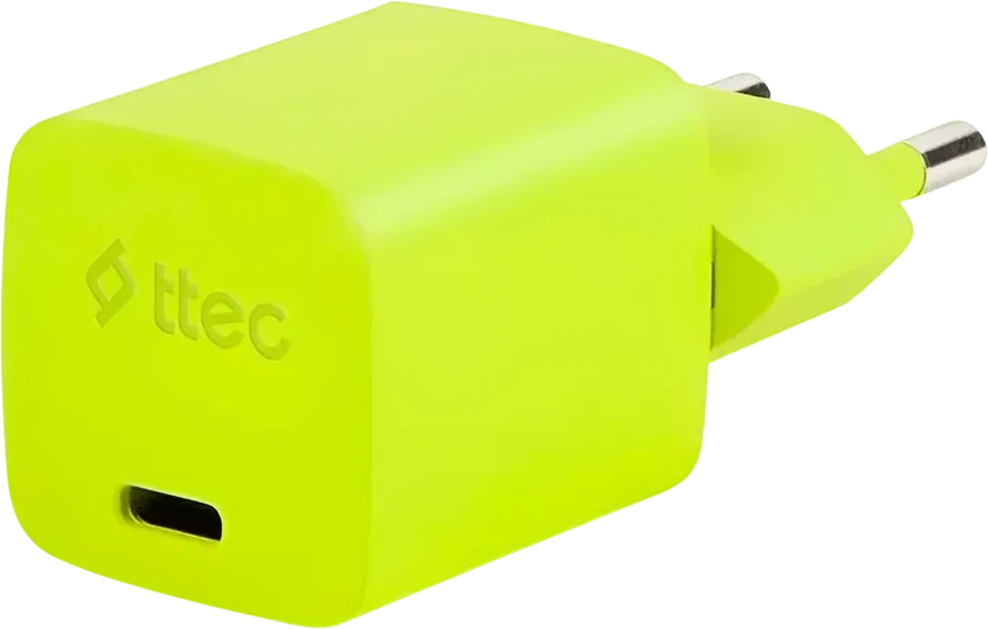 Зарядное устройство ttec SmartCharger GAN 20W, жёлтое — 2