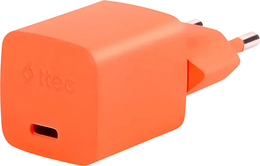 Зарядное устройство ttec SmartCharger GAN 20W Lightning, оранжевое
