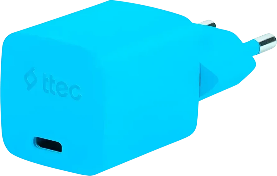 Зарядное устройство ttec SmartCharger GAN 20W Lightning, синее