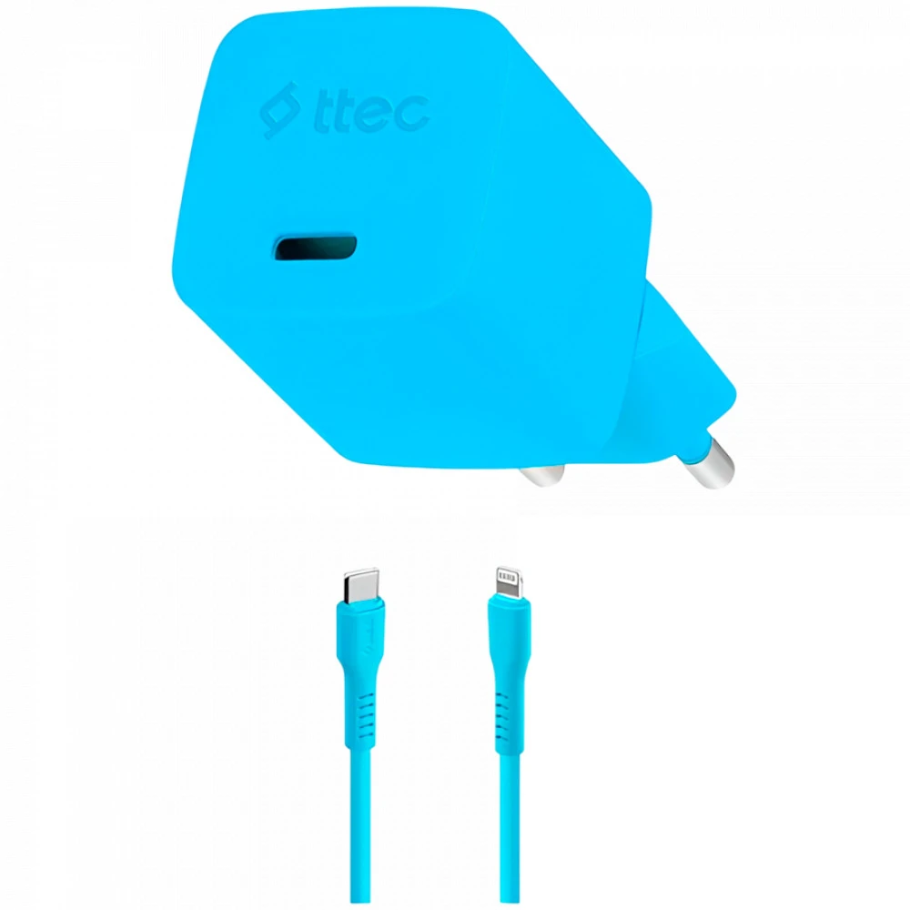 Зарядное устройство ttec SmartCharger GAN 20W Lightning, синее — 5