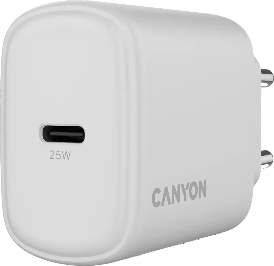 Зарядное устройство CANYON OnCharge 250 25W PD, белое — 2