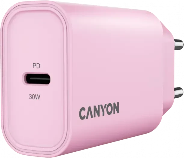 Зарядное устройство CANYON OnCharge 30CL Max 30W PD, розовое