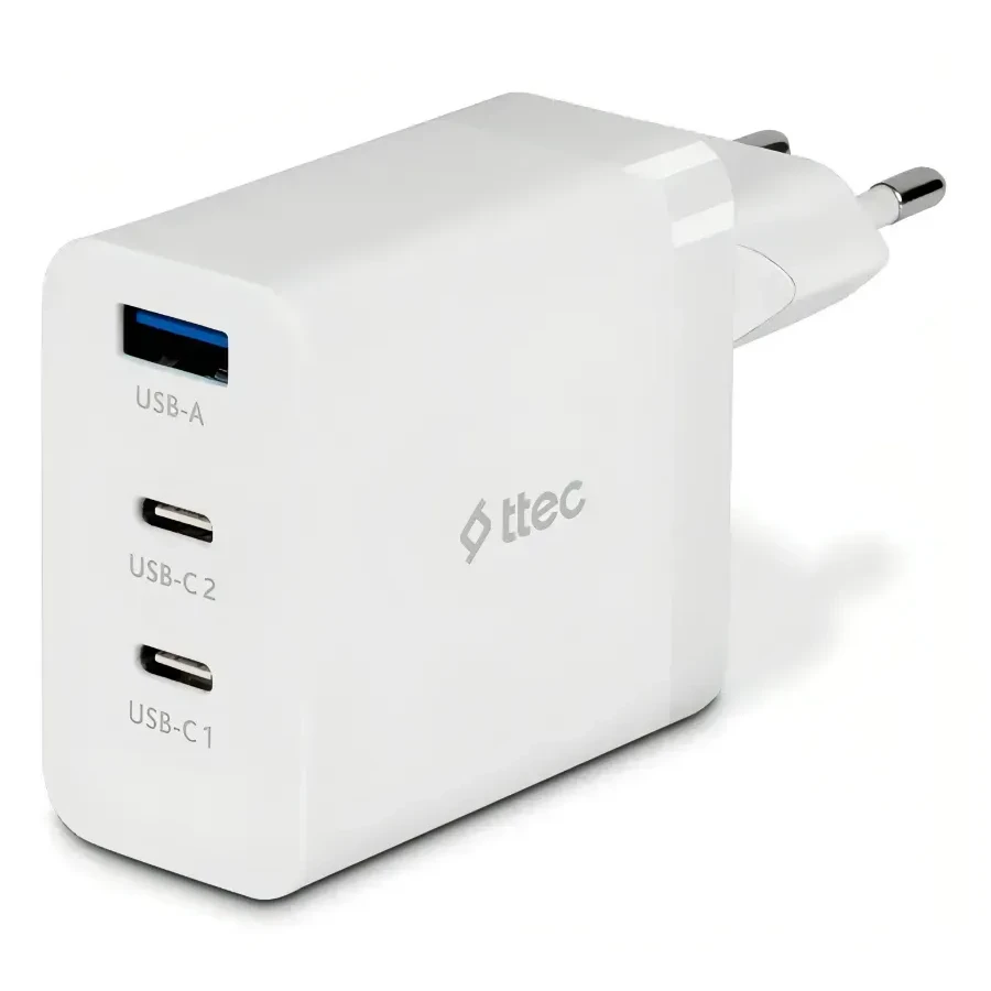 Зарядное устройство ttec SmartCharger 65W PD GAN, белое