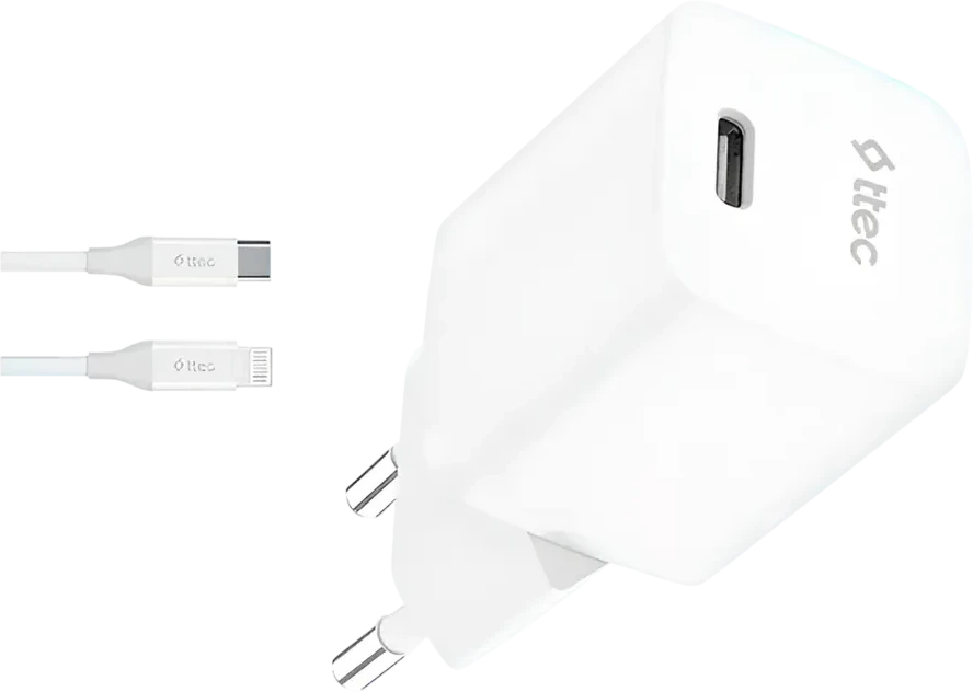 Зарядное устройство ttec SmartCharger GAN 30W Lightning, белое — 2