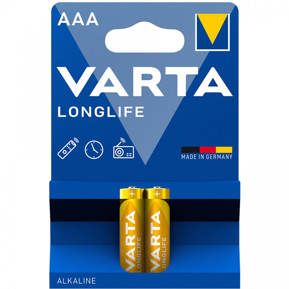 Батарейка VARTA LR03 Longlife Micro AAA 1.5V, 2 шт.