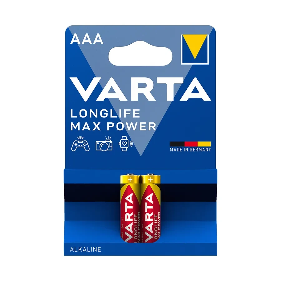 Батарейка VARTA LR03 Longlife Power Max AAA 1.5V, 2 шт.