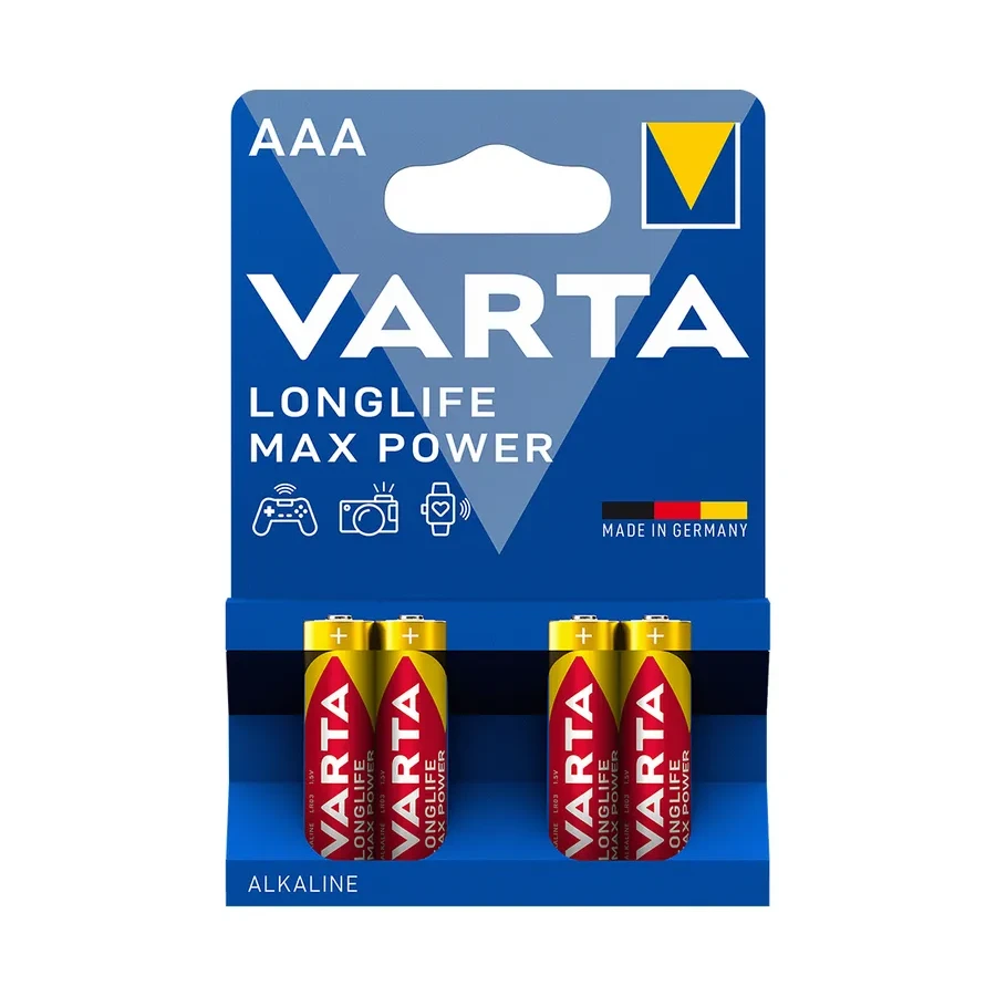 Батарейка VARTA LR03 Longlife Power Max AAA 1.5V, 4 шт.