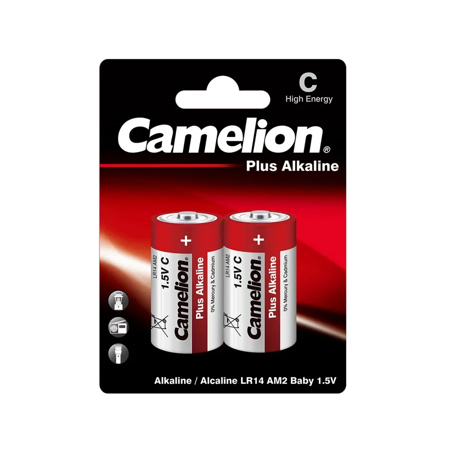Батарейка CAMELION LR14, щелочная, C, 1.5V, 8450mAh, 2 шт.