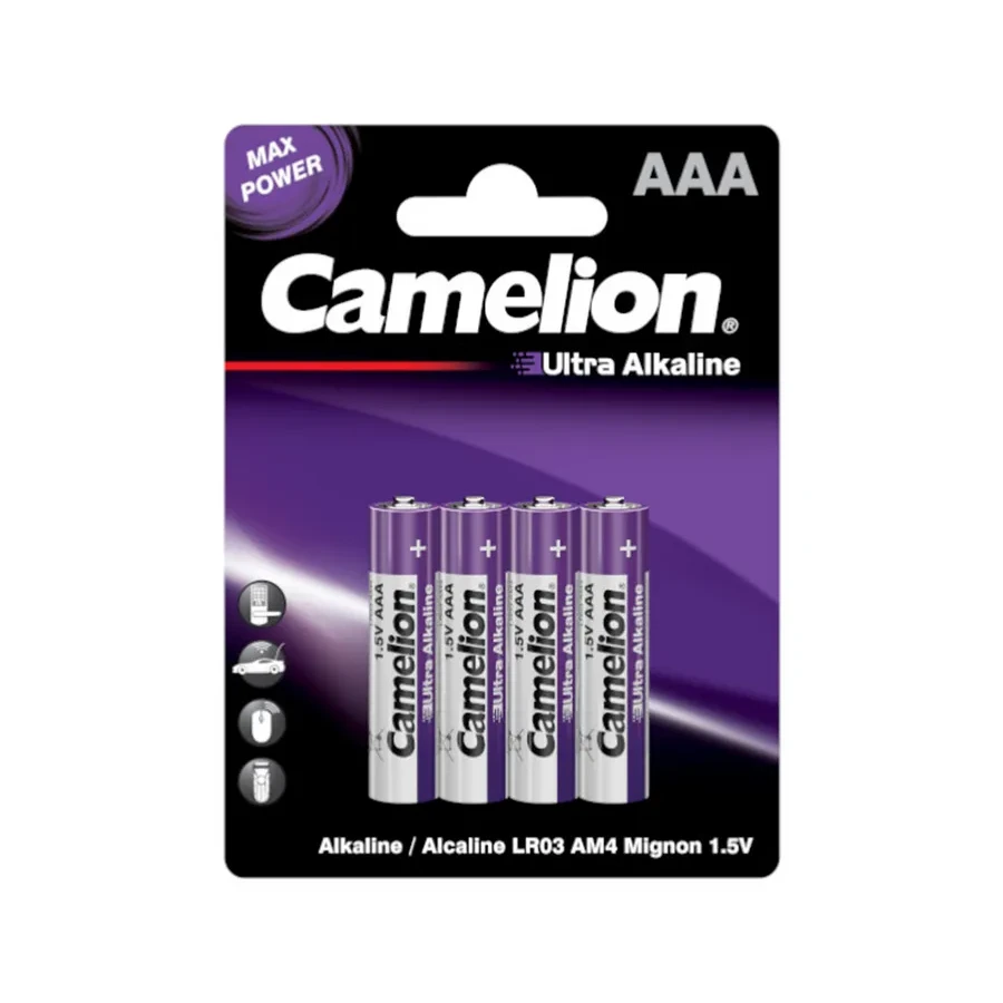 Батарейка CAMELION LR03, щелочная, AAA, 1.5V, 1150mAh, 4 шт. — 2