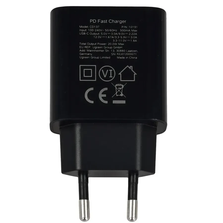 Зарядное устройство UGREEN CD137 65W USB-C, чёрное — 4