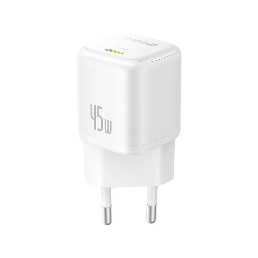 Адаптер питания Baseus PicoGo GaN 45W USB-C, белый