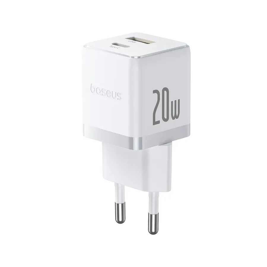 Адаптер питания Baseus Palm 20W USB-C + USB-A, белый