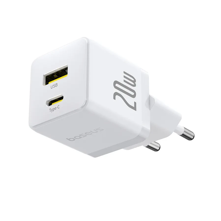 Адаптер питания Baseus Palm 20W USB-C + USB-A, белый — 2