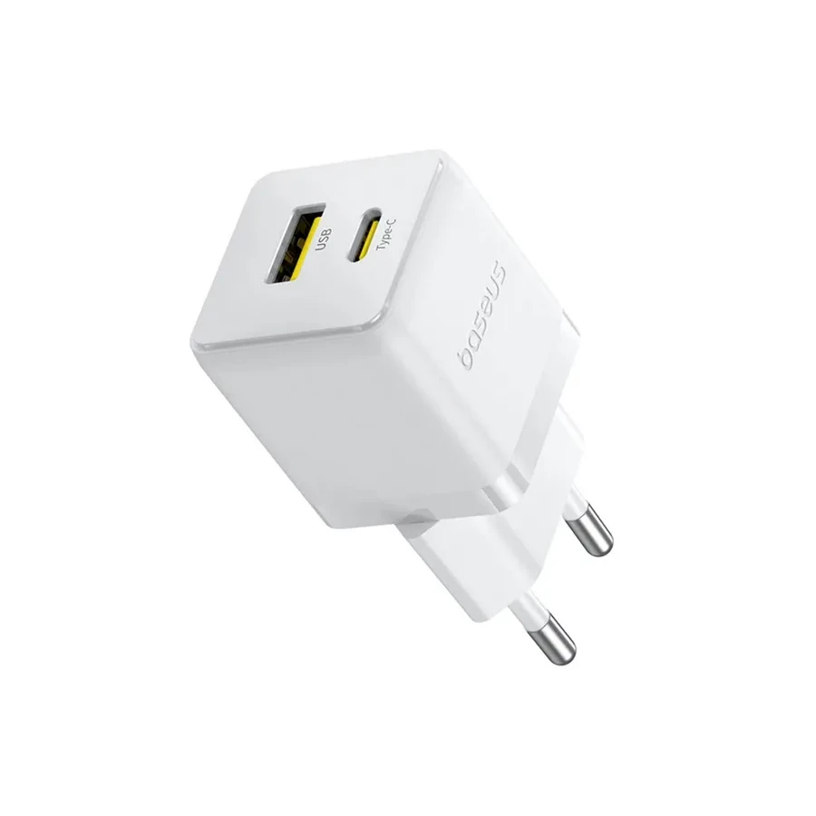 Адаптер питания Baseus Palm 30W USB-C + USB-A, белый