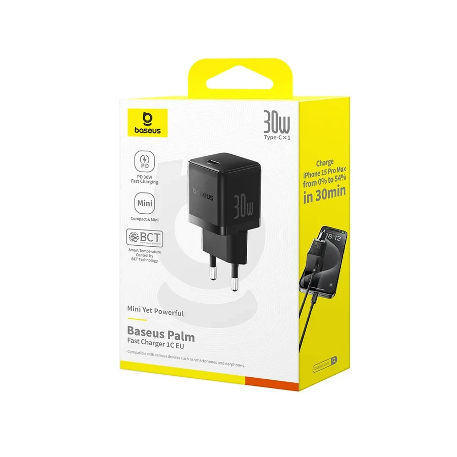Адаптер питания Baseus Palm 30W USB-C, черный — 5