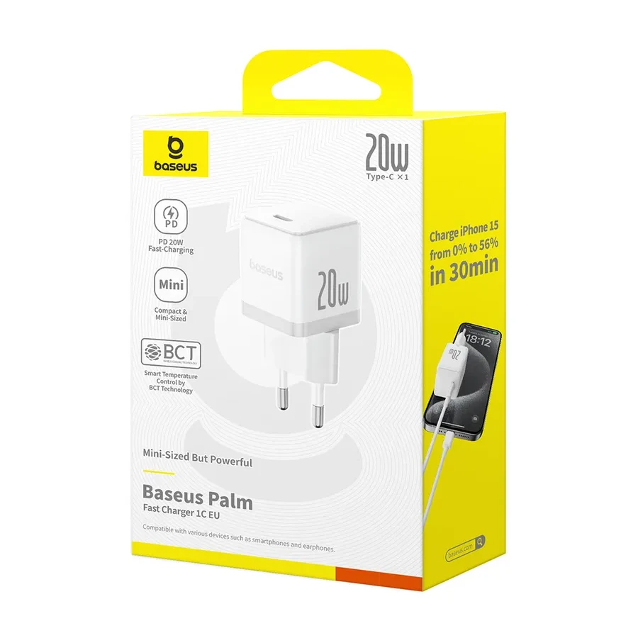 Adapter Baseus Palm 1C 20W, белый — 3