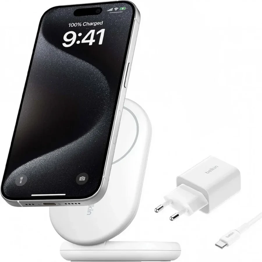 Беспроводная зарядка BELKIN Qi2 15W, магнитная, белая