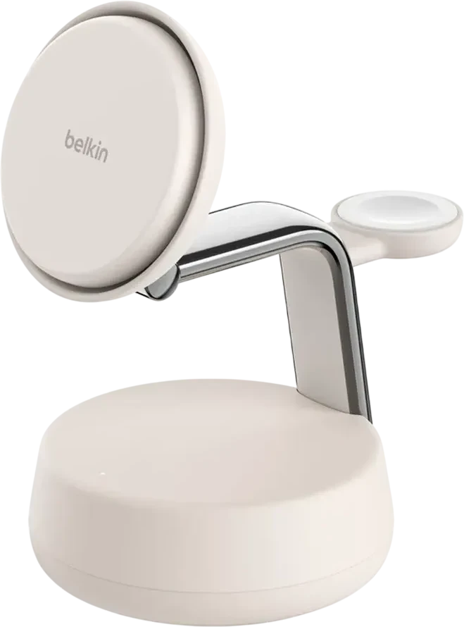 Беспроводная зарядка BELKIN Qi2 25W, 3-в-1, песочная — 2