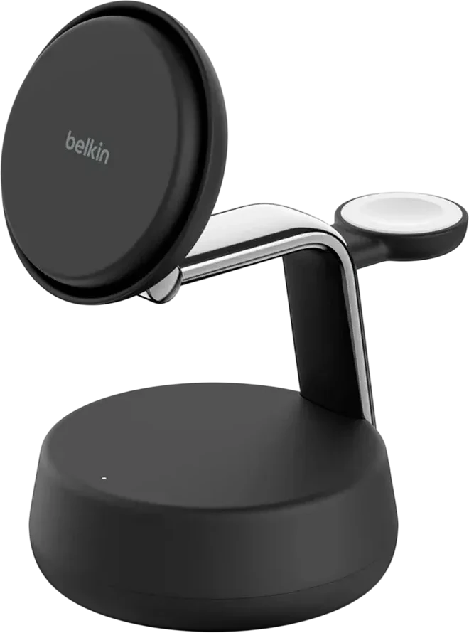 Беспроводная зарядка BELKIN Qi2 25W, 3-в-1, чёрная — 2