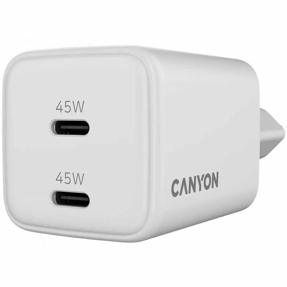Зарядное устройство CANYON charger CU45CC GaN 45W 2xPD EU White — 5