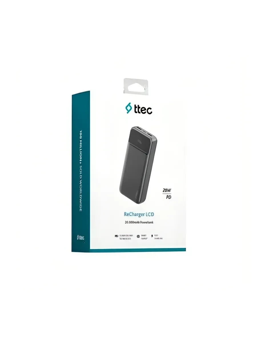 Внешний аккумулятор ttec ReCharger LCD 20.000mAh PD 20W Powerbank — 2