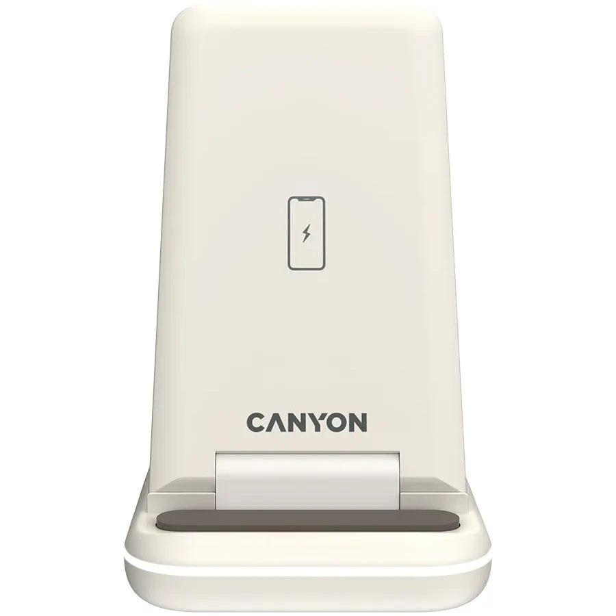 Зарядное устройство CANYON wireless charger WS-304 15W 3in1 Cosmic Latte — 2