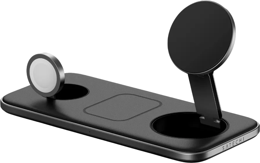 Зарядное устройство SATECHI Qi2 Trio Wireless Charging Pad - with Type A,C,G plugs — 3
