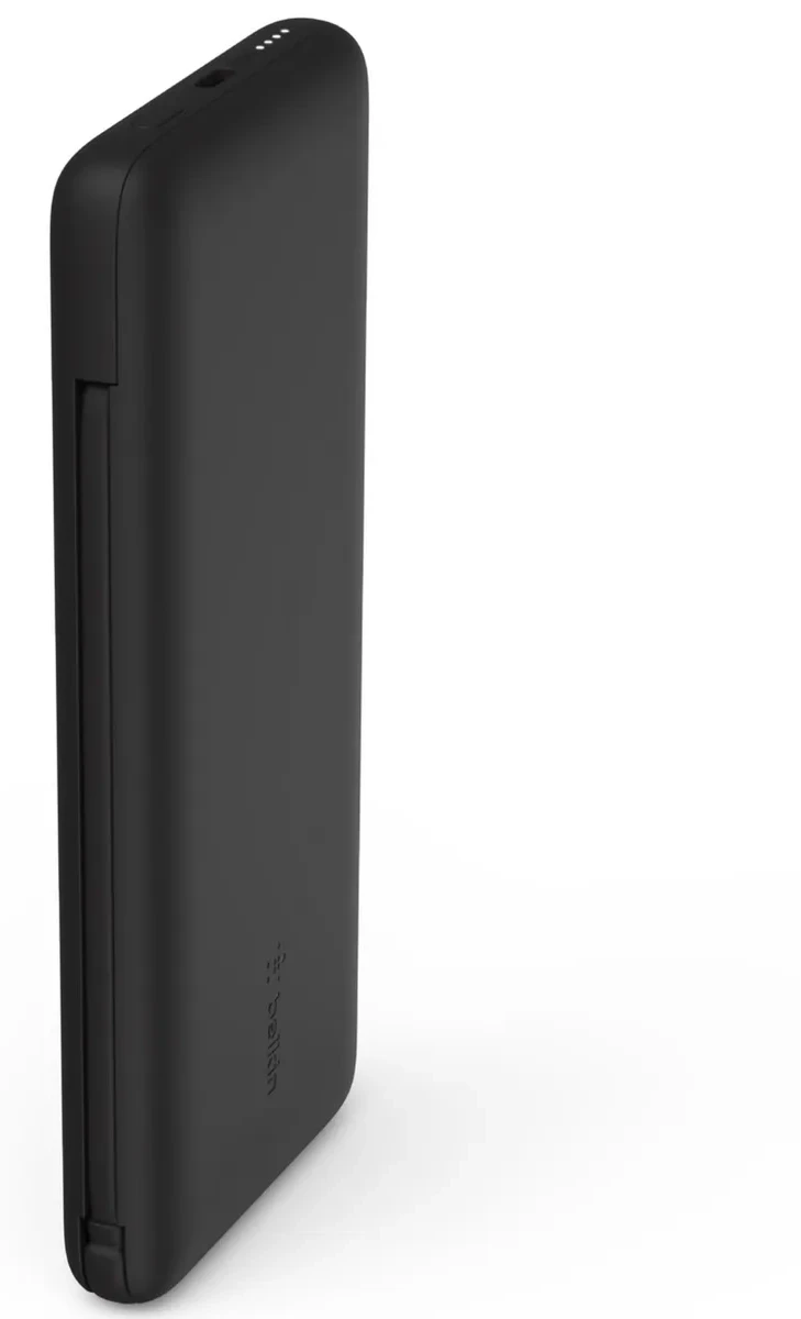 Power Bank 10000 mAh, 18W PD, встроенные кабели, чёрный — 3