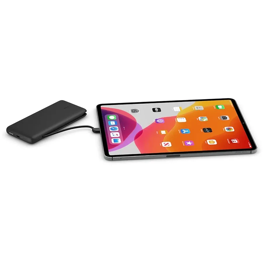 Power Bank 10000 mAh, 18W PD, встроенные кабели, чёрный — 4