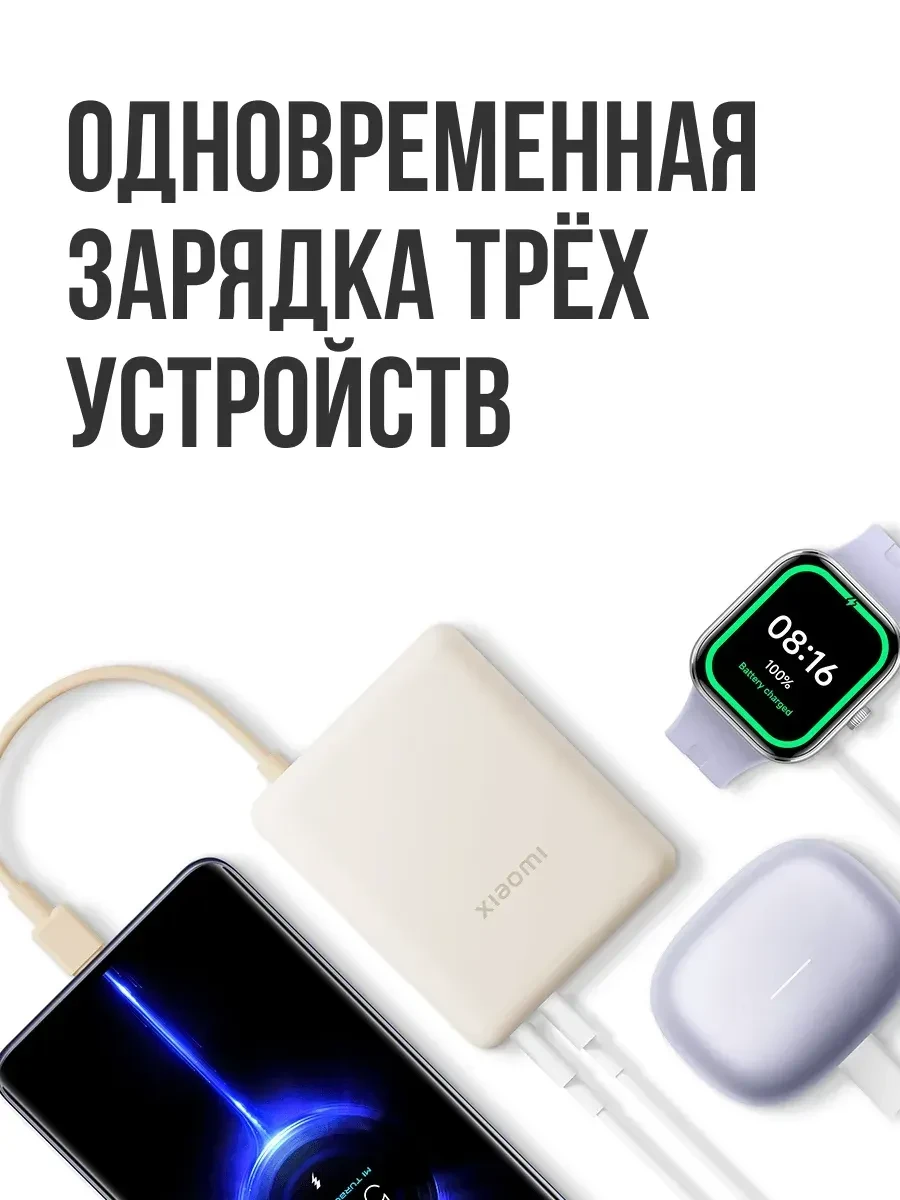 Портативный akkumulyator Xiaomi Power Bank 10000mAh, USB-C — 4