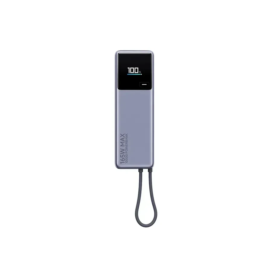 Power Bank Xiaomi 165W 10000mAh, USB-C, дисплей, серый