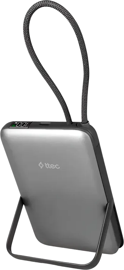 Павербанк ttec Recharger M LCD 10000 mAh MagSafe, PD 20W — 5