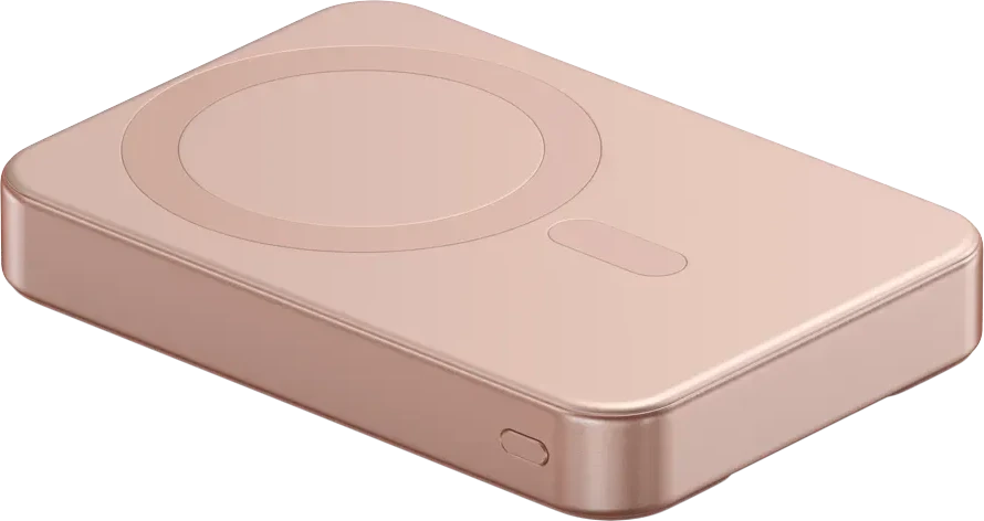 Портативный аккумулятор SATECHI Qi2 10K, розовый — 3