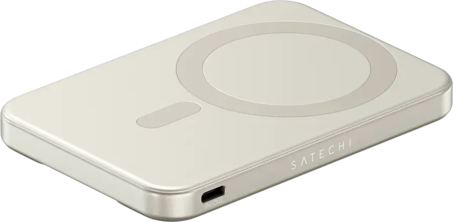 Портативный аккумулятор SATECHI Qi2 5K, песочный — 3