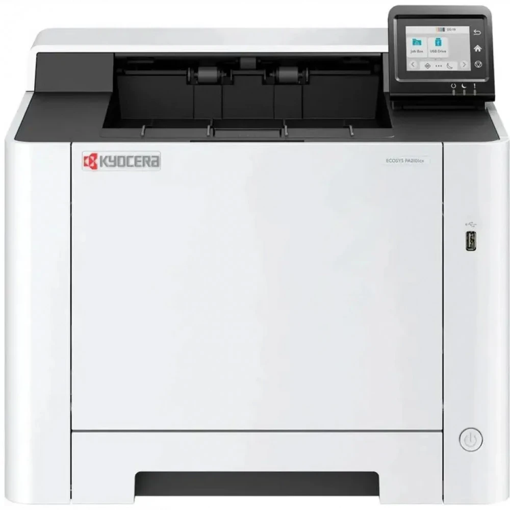 Принтер лазерный Kyocera ECOSYS PA2101cx (A4), цветной, 1200x1200 dpi, 21 ppm, 1 GB, 1 GHz, tray 50+250 sheets, USB+Ethernet, Duplex, 2.7" touchscreen, drum 100k, starter toner — 2