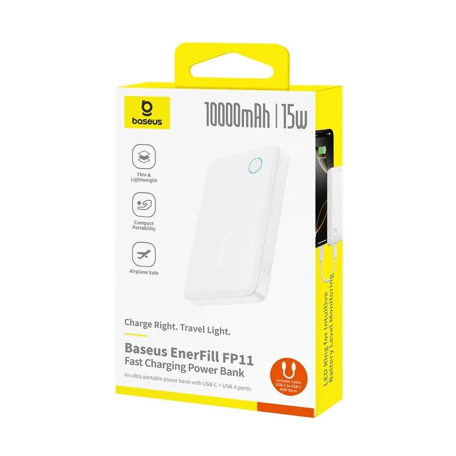Портативный аккумулятор Baseus EnerFill FP11, 10000mAh, 15W, черный — 3