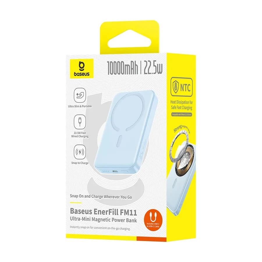 Портативный аккумулятор Baseus EnerFill FM11 Ultra-Mini, 10000mAh, 22.5W, белый — 5