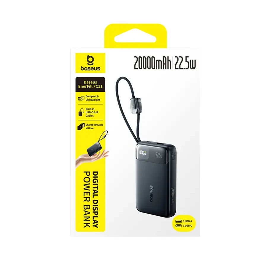 Портативный аккумулятор Baseus EnerFill FC11, 20000mAh, 22.5W, черный — 2