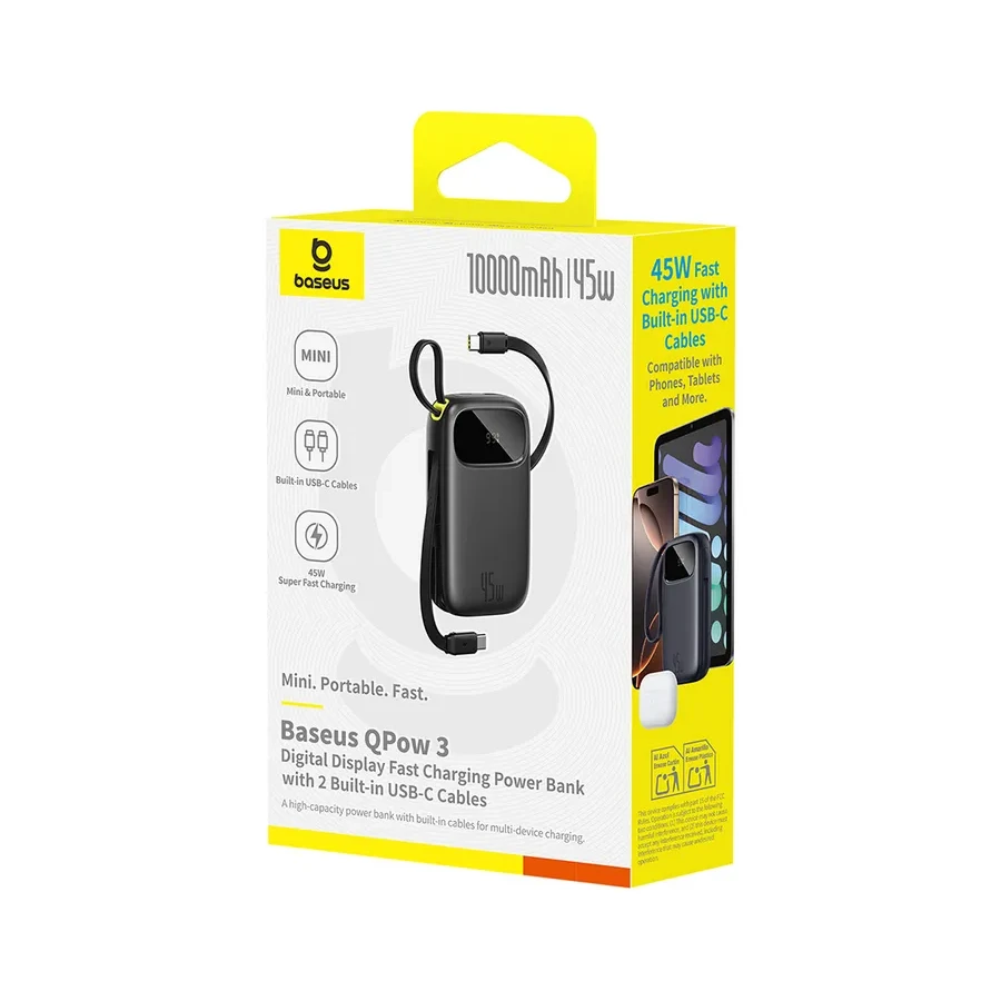 Портативный аккумулятор Baseus EnerFill FC31, 10000mAh, 45W, черный — 3
