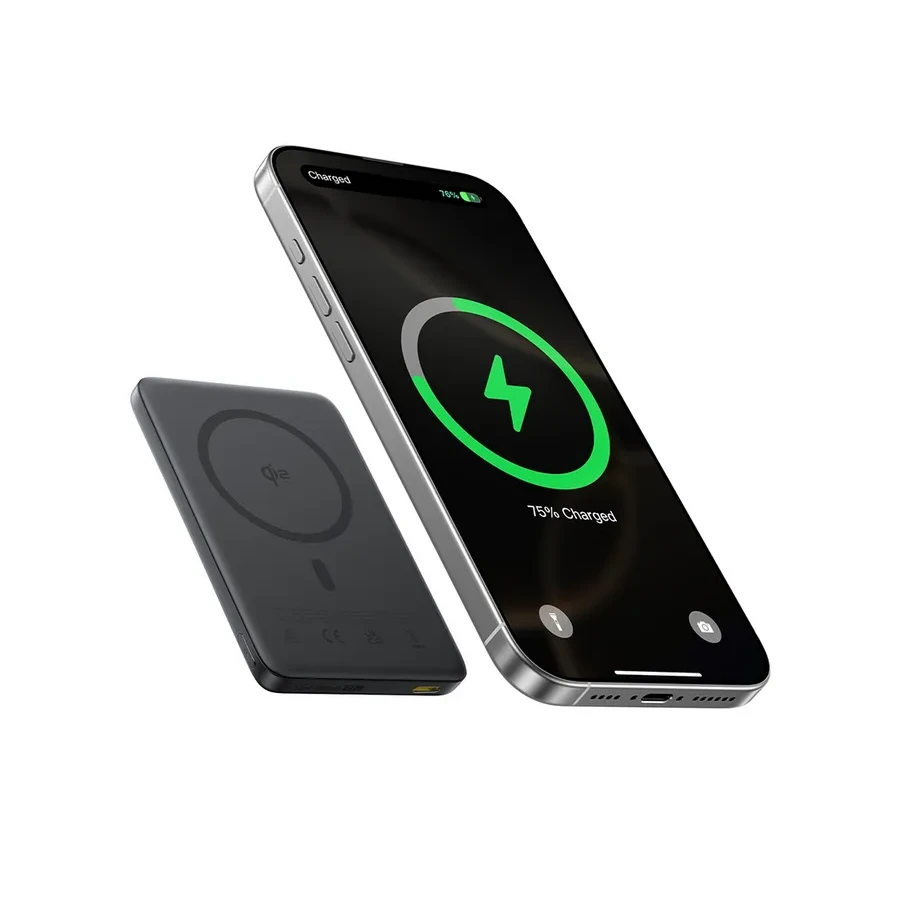 Мобильный аккумулятор Baseus PicoGo AM41 Ultra-Slim Qi2 PPKC-1027G, 10000 mAh, Space Grey — 5