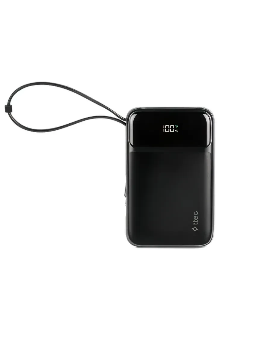 Внешний аккумулятор ttec ReCharger LCD 10.000mAh PD 20W Powerbank Black