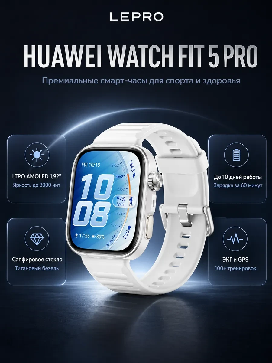 Смарт часы Huawei Watch Fit 5 Pro NKI-B29 White