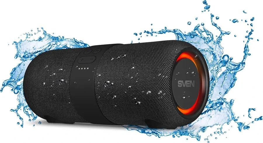 Колонка SVEN PS-340, black (24W, Waterproof (IPx6), TWS, Bluetooth, FM, USB, 3600mA*h) — 2
