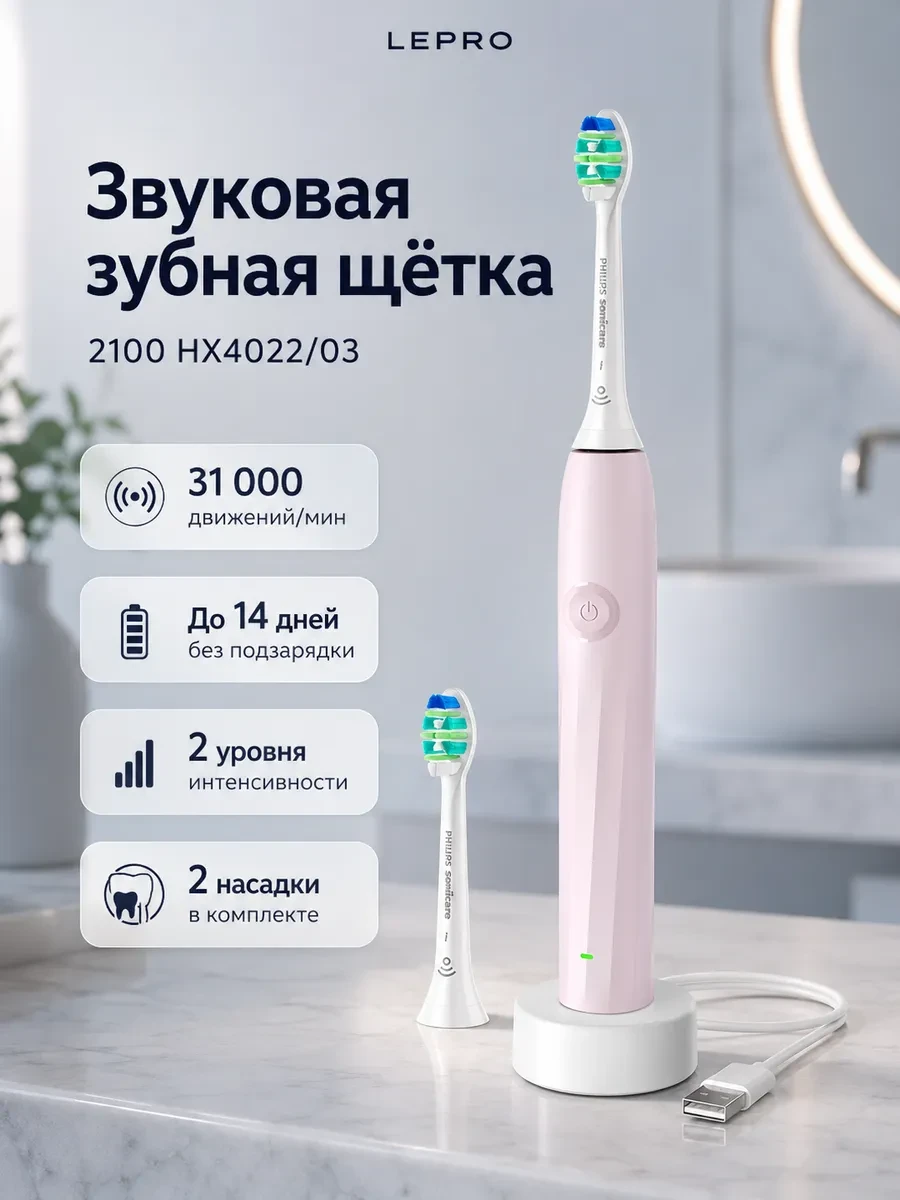 Электрическая зубная щетка Philips Sonicare 2100 HX4022/03